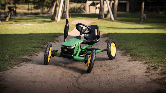 BERG Buddy John Deere pedal go-kart in garden