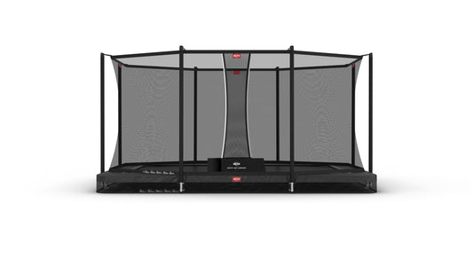 Safe outdoor family fun with BERG Ultim Favorit InGround trampoline