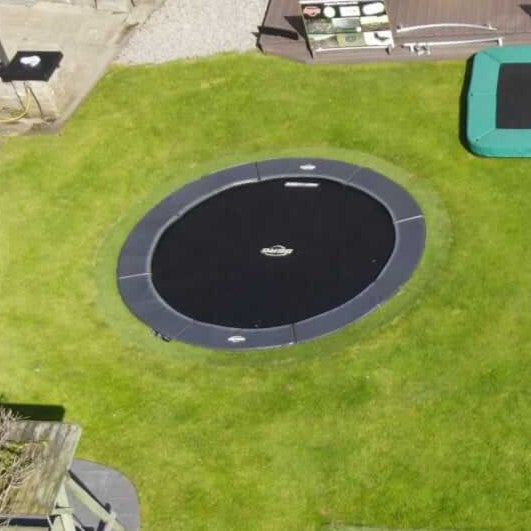 BERG 380 Champion FlatGround trampoline installed at Mayo Go Karts show site in Ireland