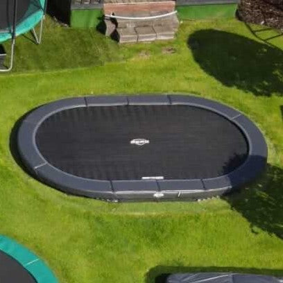 BERG 520 Grand Champion InGround trampoline installed at Mayo Go Karts show site in Ireland