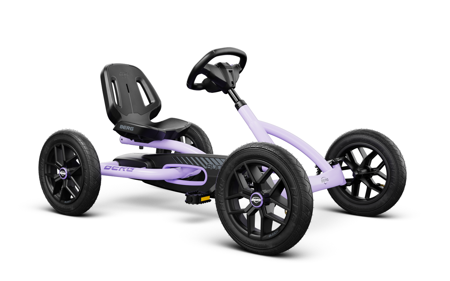 BERG Buddy Purple pedal go kart front view durable kids outdoor toy Ireland
