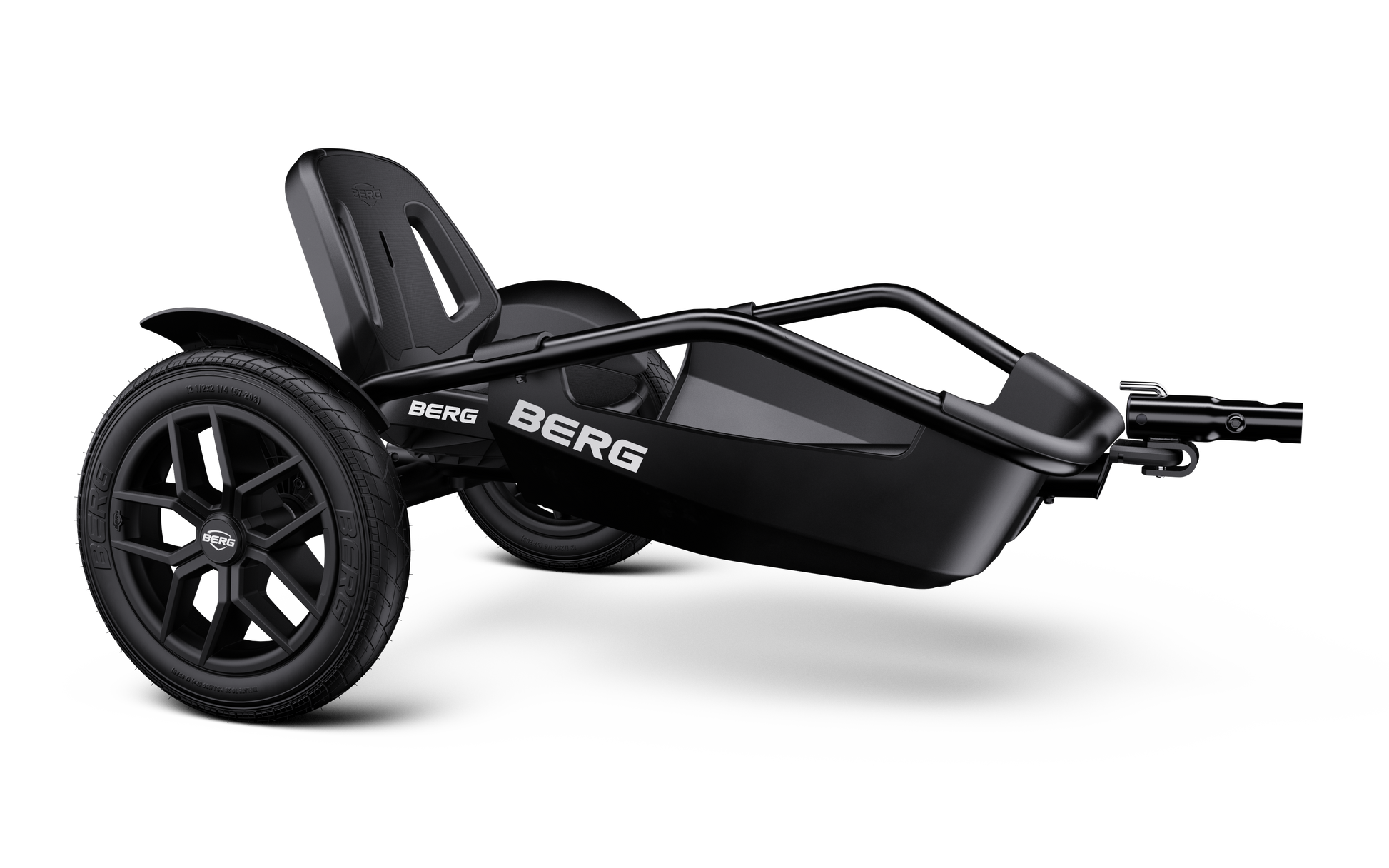 kids using BERG Buddy Rally passenger trailer go kart accessory outdoor toys Ireland