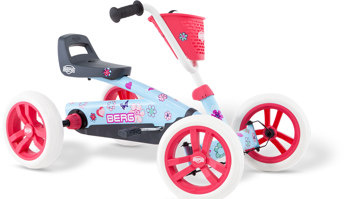 BERG Buzzy Bloom pedal go-kart with floral design
