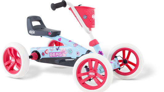 BERG Buzzy Bloom pedal go-kart with floral design