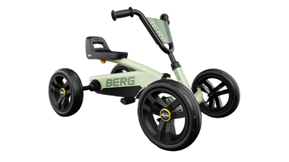 BERG Buzzy Green pedal car designed for safe outdoor play and easy pedaling