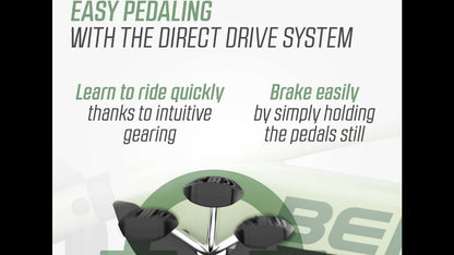 Silent EVA tyres on the BERG Buzzy Green for smooth and quiet riding