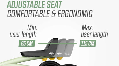 Steering wheel and ergonomic controls on the BERG Buzzy Green ride-on kart