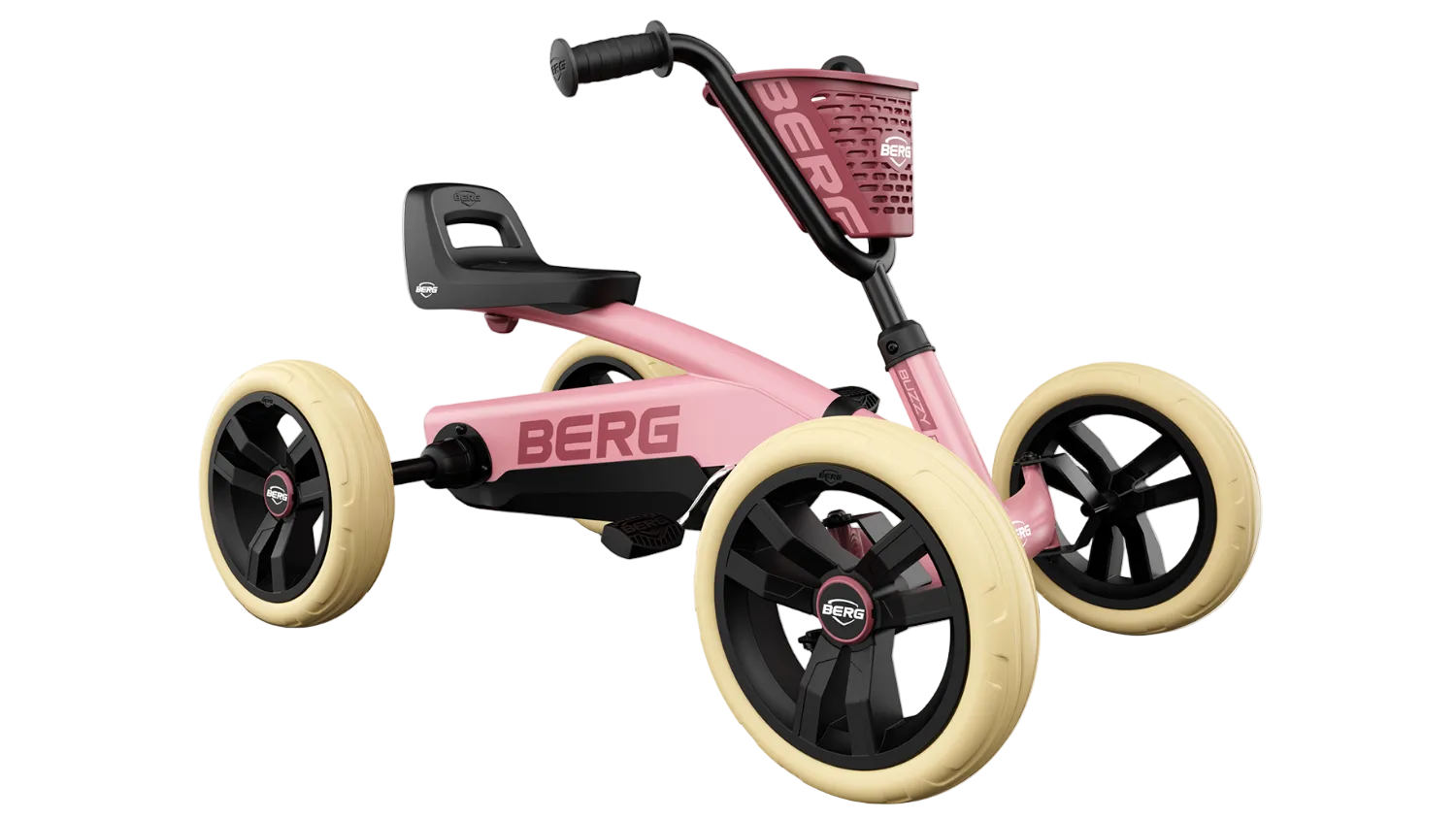 BERG Buzzy Pink pedal car designed for safe outdoor play and easy pedaling