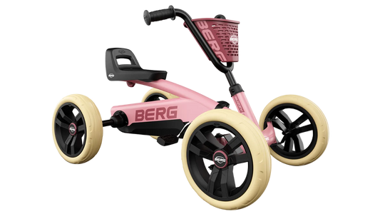 BERG Buzzy Pink pedal car designed for safe outdoor play and easy pedaling