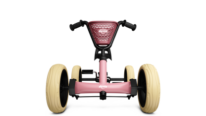 BERG Buzzy Pink pedal go-kart front view for toddlers and young children