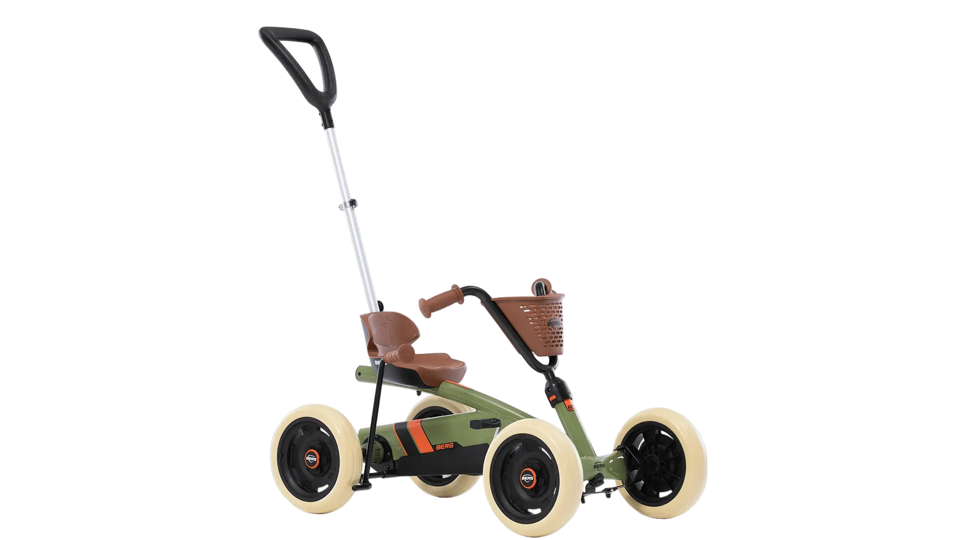 BERG Buzzy Retro Green 2-in-1 pedal go-kart with push bar