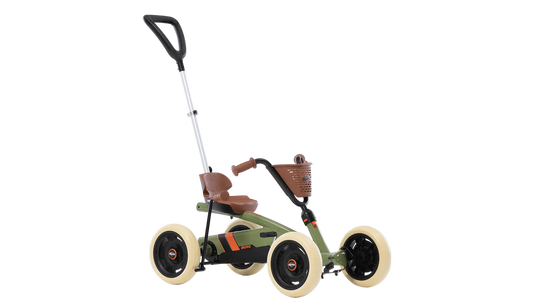 BERG Buzzy Retro Green 2-in-1 pedal go-kart with push bar