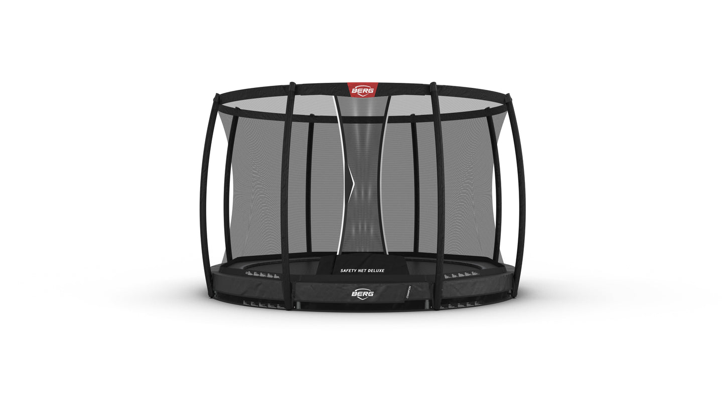 BERG Champion InGround trampoline blending into garden