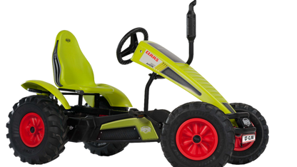Outdoor farm play with BERG Claas pedal tractor