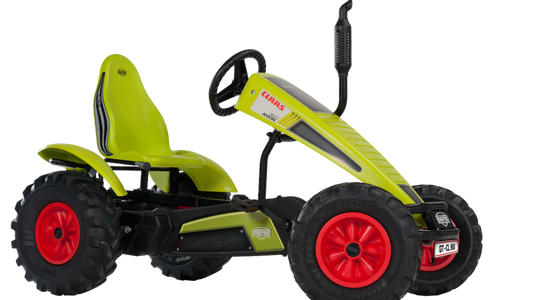 Outdoor farm play with BERG Claas pedal tractor