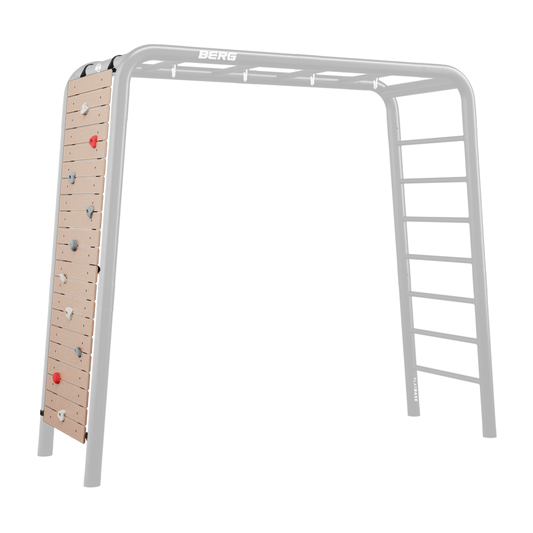 BERG PlayBase Climbing Wall attached to frame