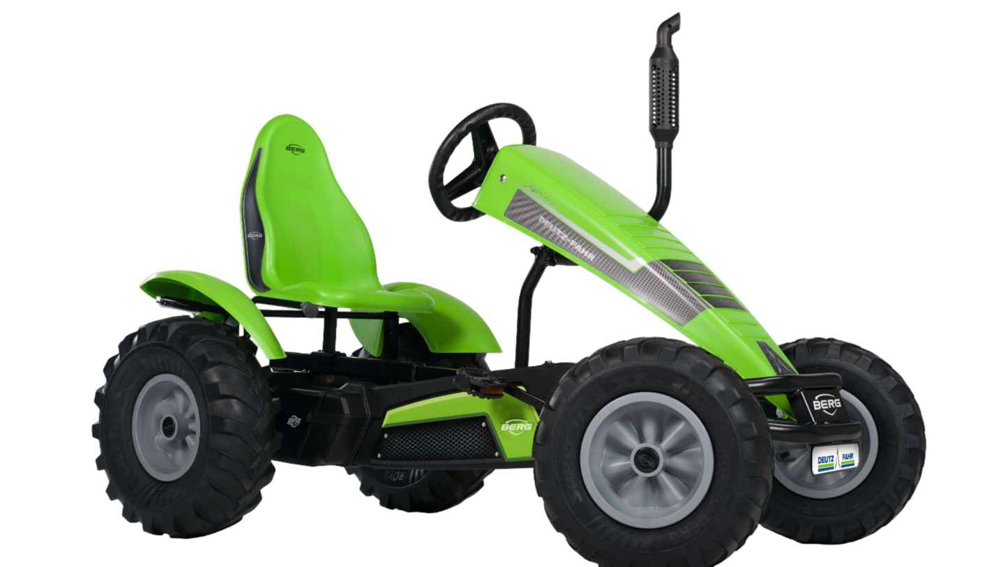 Outdoor farm play with BERG Deutz pedal tractor