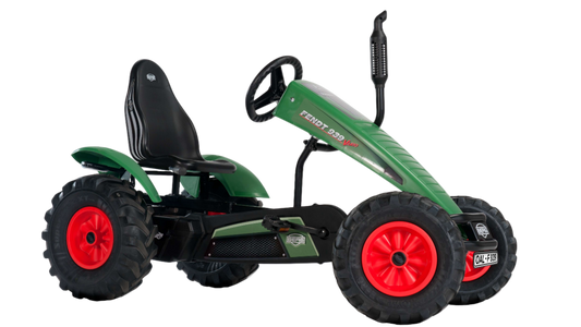 Outdoor farm play with BERG Fendt pedal tractor