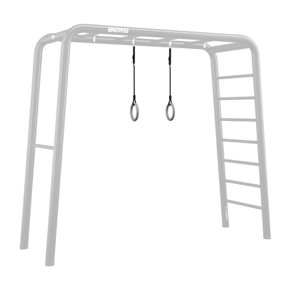 BERG PlayBase Gym Rings attached to frame