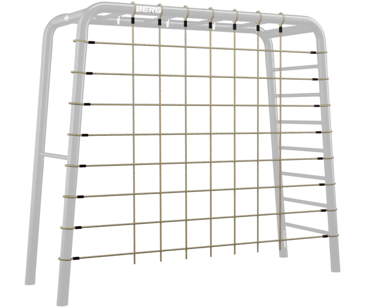 BERG PlayBase Climbing Net Medium attached to frame