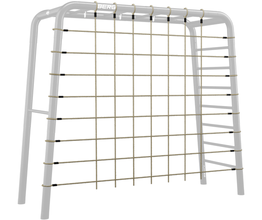 BERG PlayBase Climbing Net Medium attached to frame