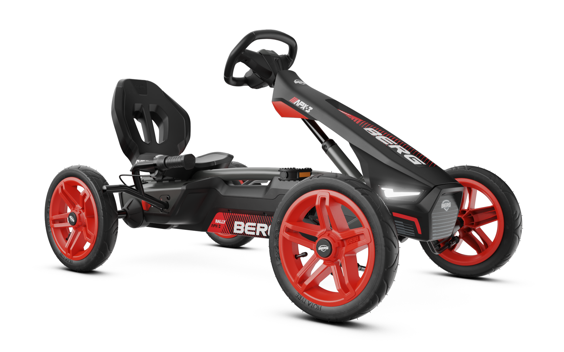 Kids active play on BERG Rally APX Red 3 Gear