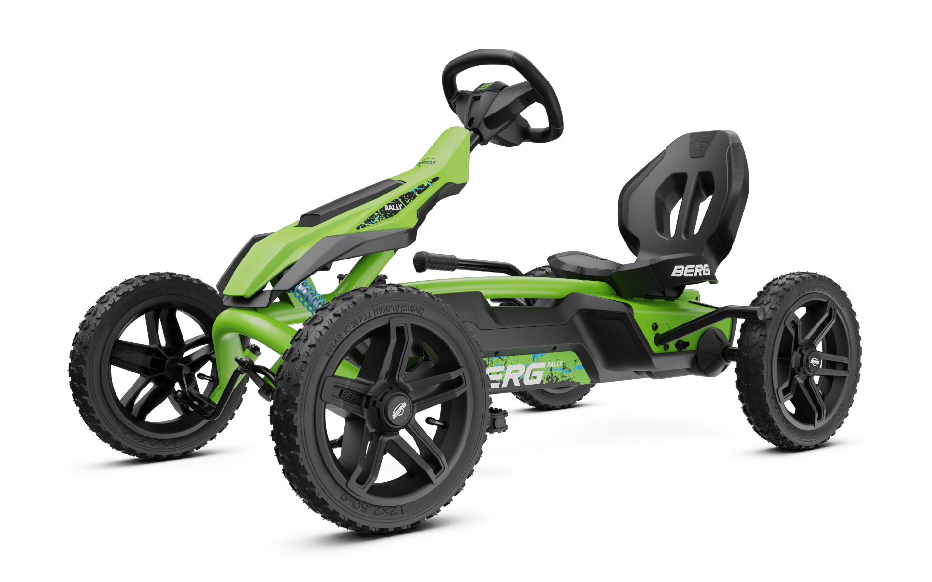 Kids active play on BERG Rally DRT Green