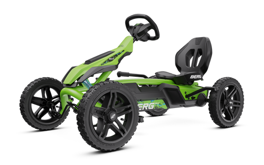 Kids active play on BERG Rally DRT Green