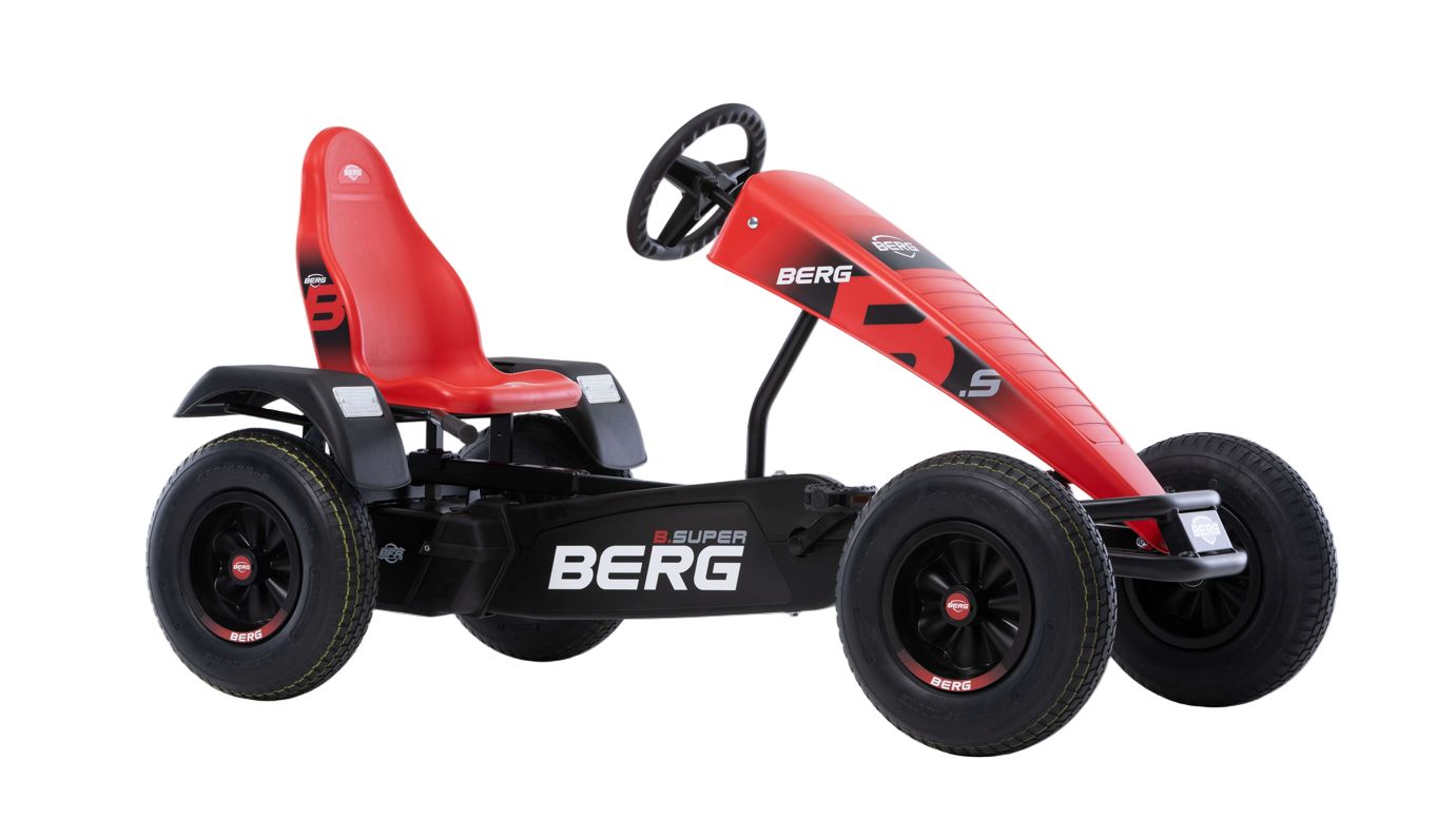 Active outdoor play with BERG Super Red go-kart