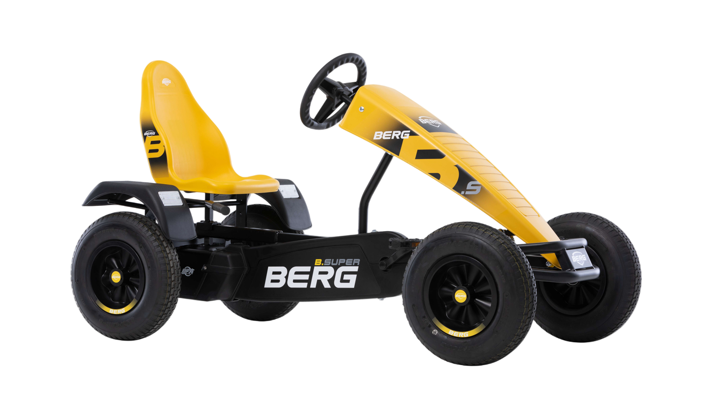 Active outdoor play with BERG Super Yellow go-kart