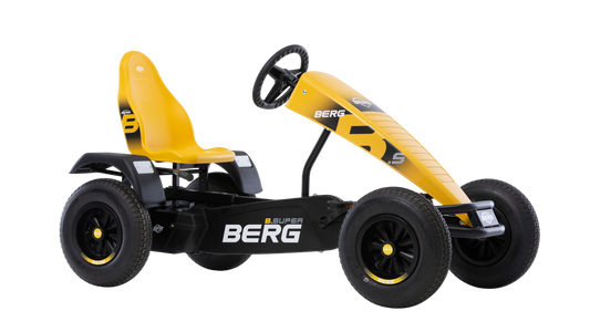 Active outdoor play with BERG Super Yellow go-kart