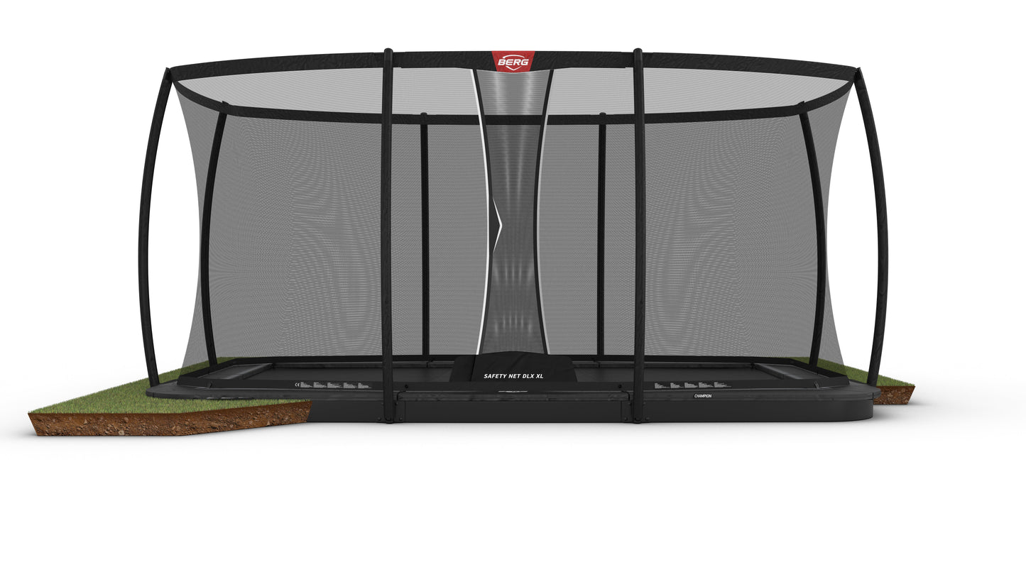 BERG Ultim Champion FlatGround in-ground trampoline in garden