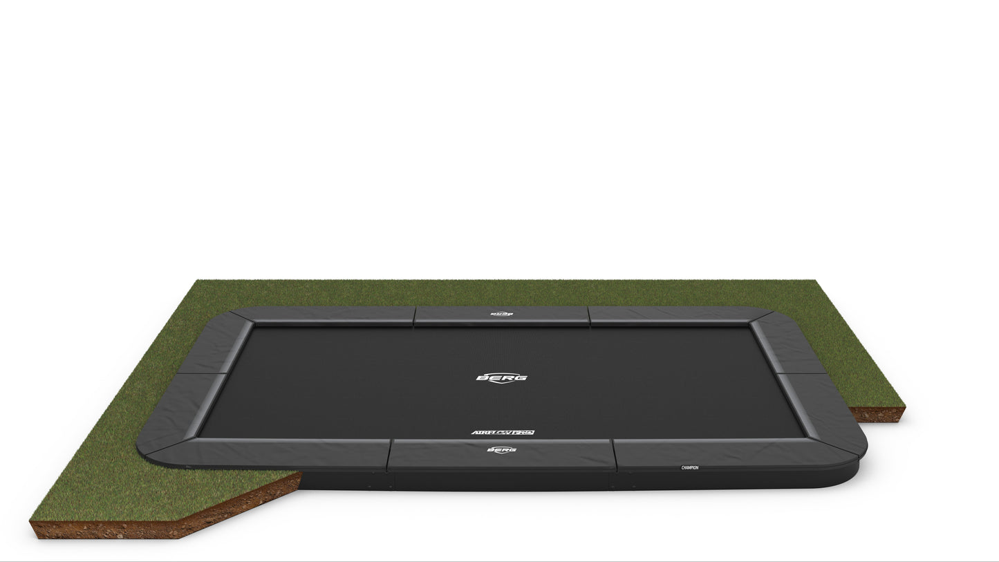 Safe outdoor fun with BERG Ultim Champion FlatGround trampoline
