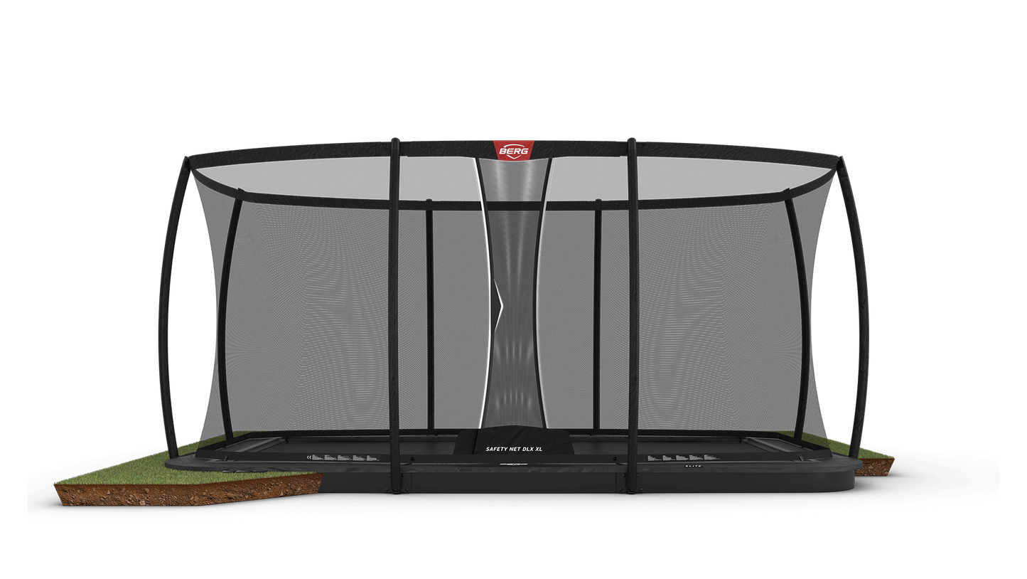 BERG Ultim Elite FlatGround premium in-ground trampoline in garden