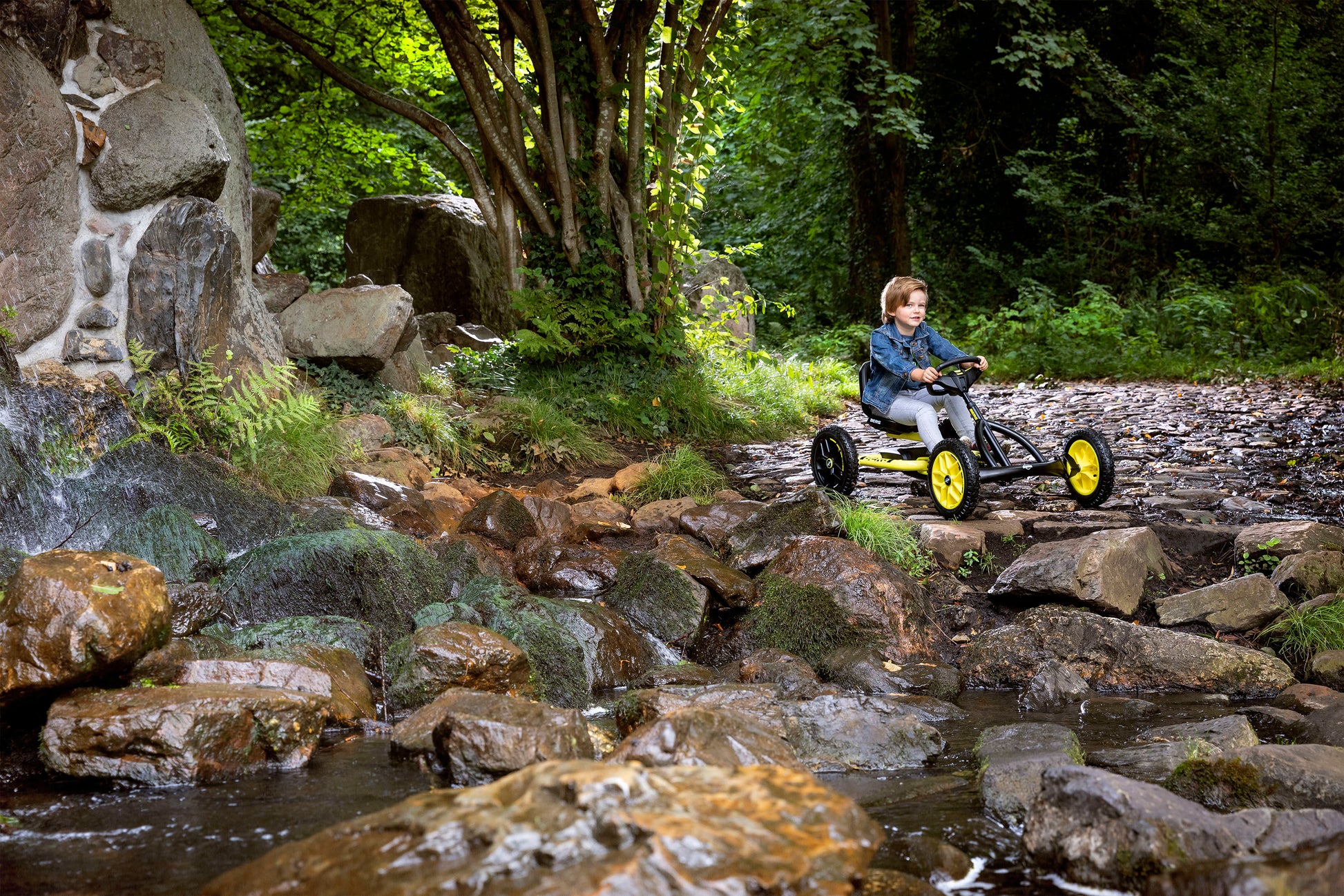 BERG Buddy Cross pedal go-kart in garden